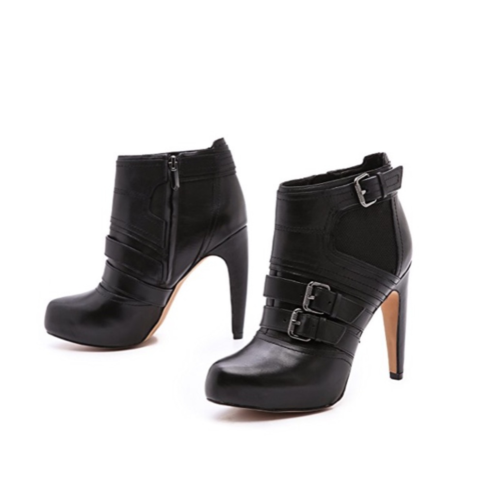 Sam Edelman Black Ankle Boots with Buckle Detail